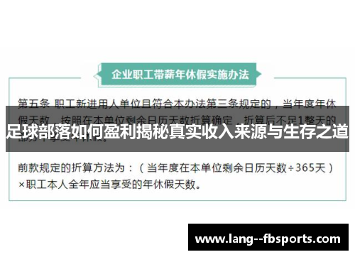 足球部落如何盈利揭秘真实收入来源与生存之道